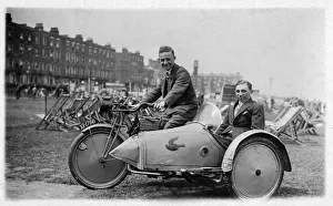 Rex Motorcycle and Sidecar - on the beach at Margate Rex Motorcycle and Sidecar - on the beach at Margate