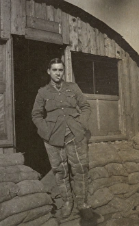 RFC crewman at camp, Northern France, WW1 RFC crewman at camp, Northern France, WW1