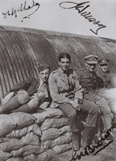 RFC crewmen relaxing, Northern France, WW1 RFC crewmen relaxing, Northern France, WW1