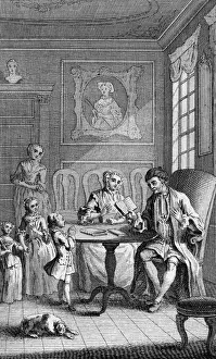 Richard Steele Reading from a Print, circa 1720s