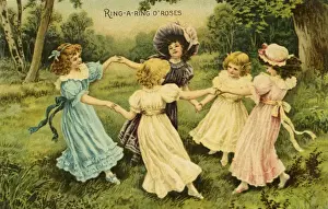 Vintage Children Playing Prints: Ring-a-Ring-a-Roses
