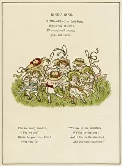 Little Girl Dancing Prints: Ring-a-RIng -- children dancing