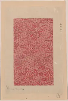 Japanese Kimono Designs Prints: Rinzu (figured satin)