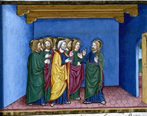 The risen Jesus says to Thomas: Put your finger here and be The risen Jesus says to Thomas: Put your finger here and be
