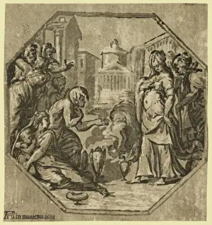Chiaroscuro Art Prints: Ritual in honor of Psyche