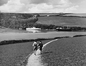 River Gannel Print: Two Boys Walking Back