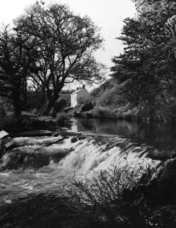 Devon England Landscapes Prints: River Teign Weir
