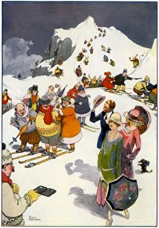 Riviera holiday makers on the piste