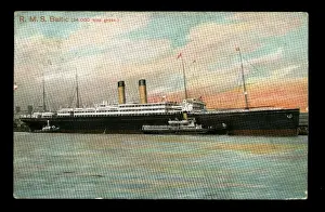 Steamship Prints: RMS Baltic White Star Cruise Liner Print circa 1900s