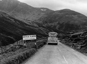 Road sign in Scottish Highlands, Devils Elbow Road sign in Scottish Highlands, Devils Elbow