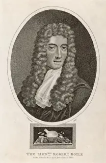 Robert Boyle Print - Engraving of Irish Scientist