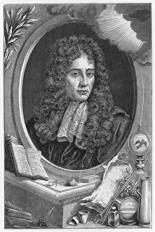 Robert Boyle Print - Engraved Portrait of the Irish Scientist