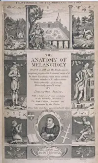 Prints of ROBERT BURTON (1577-1640). English clergyman and author who wrote The Anatomy of Melancholy under the pseudonym of Democritus Junior in 1621 Robert Burton Prints: Robert Burton Print 1621
