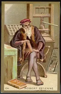 Robert Estienne Print, 16th-century portrait engraving