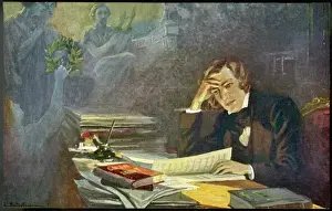 Robert Schumann Print - German musician at desk