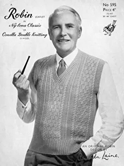 Robin knitting pattern featuring old chap with pipe Robin knitting pattern featuring old chap with pipe