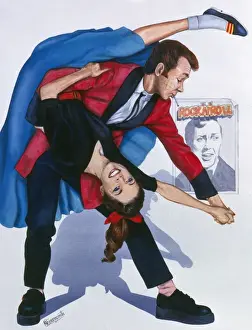 Dance Prints: 1950s Rock n Roll Dancing Print: Young Couples Dance