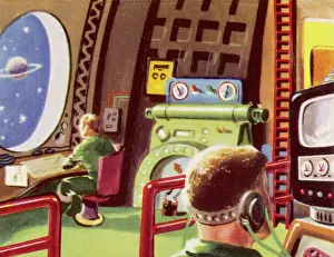 Space Exploration Prints: Rocket Control Cabin Print