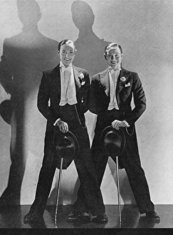 The Rocky Twins with top hat and canes, late 1920s The Rocky Twins with top hat and canes, late 1920s