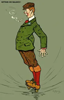 Roller Skating Print circa 1912