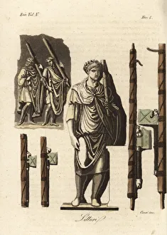 Roman lictors in toga and laurel wreath Roman lictors in toga and laurel wreath