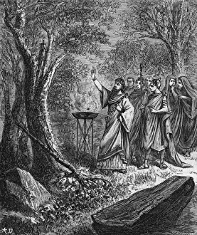 Roman lightning exorcist attending to a tree Roman lightning exorcist attending to a tree