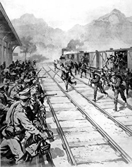 Romanian Troops attacking Ghemesh Station, Austro-Hungaria Romanian Troops attacking Ghemesh Station, Austro-Hungaria