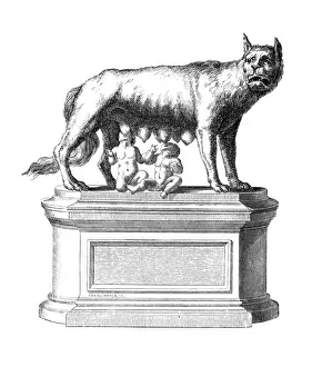 Romulus And Remus Prints: Romulus & Remus & Wolf
