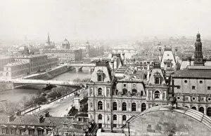 Rooftop view of Paris along the River Seine, France Rooftop view of Paris along the River Seine, France