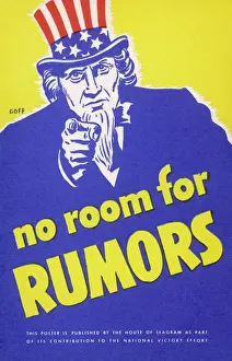 Prints of NO ROOM FOR RUMORS American World War Two poster Propaganda Poster Prints: American World War Two Print: No Room for Rumors