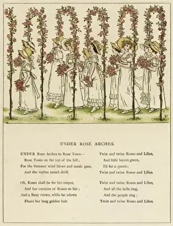 Victorian Era Children Prints: Under Rose Arches