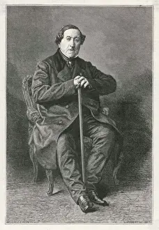 Rossini Print - Full-Length Portrait of an Elderly Composer