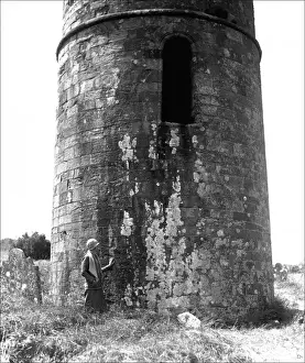 Cloche Hat Fashion Prints: Round tower in Devon countryside