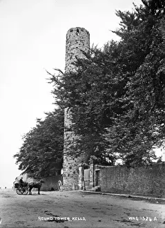 Horse Drawn Vehicle Images Prints: Round Tower, Kells