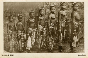 A row of girls from Togo, West Africa A row of girls from Togo, West Africa
