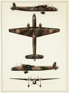 Prints of Handley Page Harrow K6962 aeroplane in camouflage colours. 1940s Airplanes And Aviation Prints: Handley Page Harrow K6962 Camouflage Print 1940s
