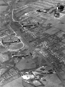 Battle Of Britain Prints: Spitfire XIXs in Flight to RAF Biggin Hill Print
