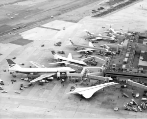 Boeing 747 Prints: Concorde, Boeing 747 and VC10 at JFK Airport Print