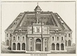 Royal Exchange Birds Eye View Print 1760