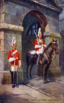 Royal Horse Guard Sentries - Life Guards, Horseguards Parade, Whitehall, London Date Royal Horse Guard Sentries - Life Guards, Horseguards Parade, Whitehall, London Date