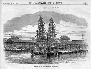 Prints of The landing of Prince Alfred, Duke of Edinburgh(1844-1900) at Colombo in Ceylon(Sri Lanka), for his visit in 1870. Date: 1870 Alfred Duke Prints: Prince Alfred's 1870 Ceylon Landing Print