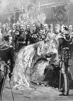 Royal wedding 1893 - Queen Victoria congratulates the bride Royal wedding 1893 - Queen Victoria congratulates the bride