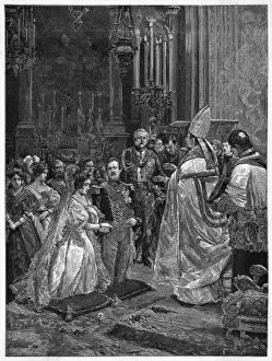 Royal Wedding Print of Ferdinando II and Marina Cristina di Savoia