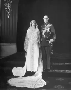 The Queen Mother Prints: 1923 Royal Wedding Print: King George VI and Queen Elizabeth