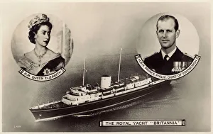 Royal Yacht Britannia - card issued to commemorate launch Royal Yacht Britannia - card issued to commemorate launch