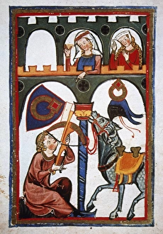 Rubin in a castle sending a message to his loved with a cros Rubin in a castle sending a message to his loved with a cros