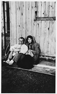 Rudi Schneider with Girlfriend Mitzi Mange Print