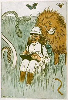 Rudyard Kipling Writing in the Indian Bush Print