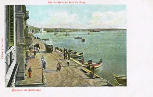 Rue du Quai and the port, Thessaloniki, Greece Rue du Quai and the port, Thessaloniki, Greece