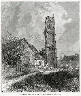 Ruins of tower of St. Issey Church, Cornwall Ruins of tower of St. Issey Church, Cornwall